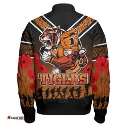 Tigers Rugby Bomber Jacket - Custom Anzac Day Tigers Bomber Jacket RLT13