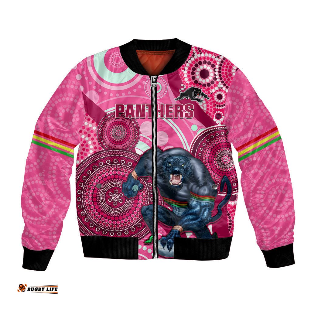 Custom NRL Panthers Bomber Jacket Indigenous Penrith Dynamic Pink Version