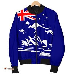 Bomber Jacket - Sydney Opera Jacket Kangaroo Aus Flag - Men