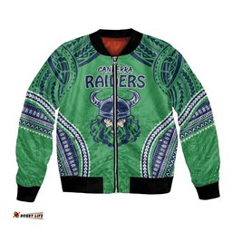 Raiders Rugby Custom Bomber Jacket With Polynesian Style
