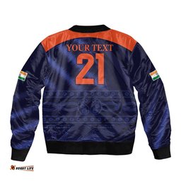 Custom India Cricket Bomber Jacket Go Men In Blue Sporty Version