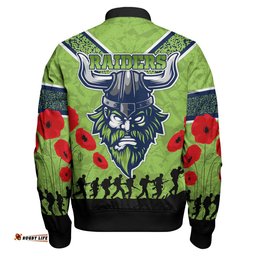 Raiders Rugby Bomber Jacket - Custom Anzac Day Raiders Bomber Jacket RLT13