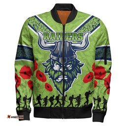 Raiders Rugby Bomber Jacket - Custom Anzac Day Raiders Bomber Jacket RLT13