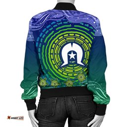 Custom Text Torres Strait Islanders Women's Bomber jacket - Aboriginal Turtle