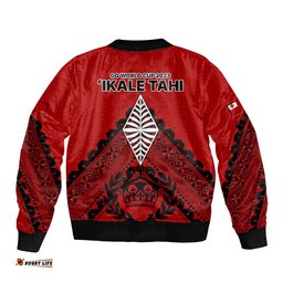 Tonga Rugby Sleeve Zip Bomber Jacket Proud Tongan Ngatu Kupesi World Cup 2023 No2
