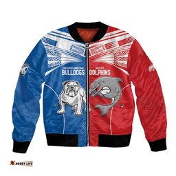 NRL Bulldogs and Dolphins Bomber Jacket Sporty Style