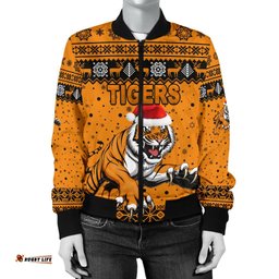 Wests Christmas Women's Bomber Jacket Tigers Unique Vibes - Orange