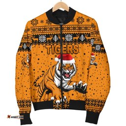 Wests Christmas Women's Bomber Jacket Tigers Unique Vibes - Orange