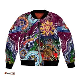 Custom NAIDOC Week 2024 Brisbane Lions Bomber Jacket Australia Aboriginal Dot Painting