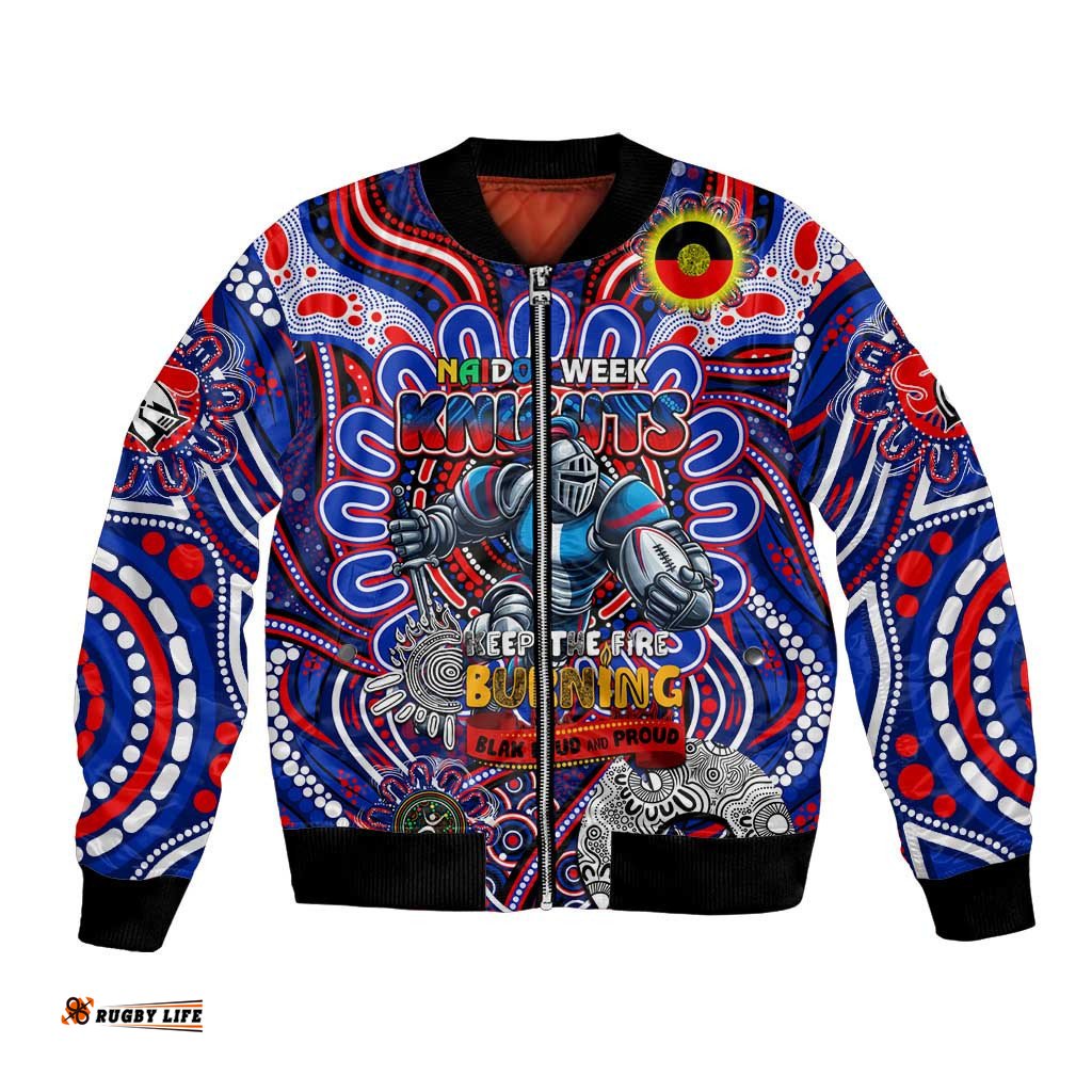 Custom NAIDOC Week 2024 Knights Bomber Jacket Mascot Rugby