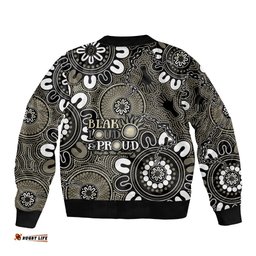 NAIDOC Week 2024 Fire Burning Bomber Jacket Aboriginal Dots Black Art