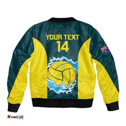 Custom Australia Water Polo 2024 Bomber Jacket Aussie Shark National Color Version