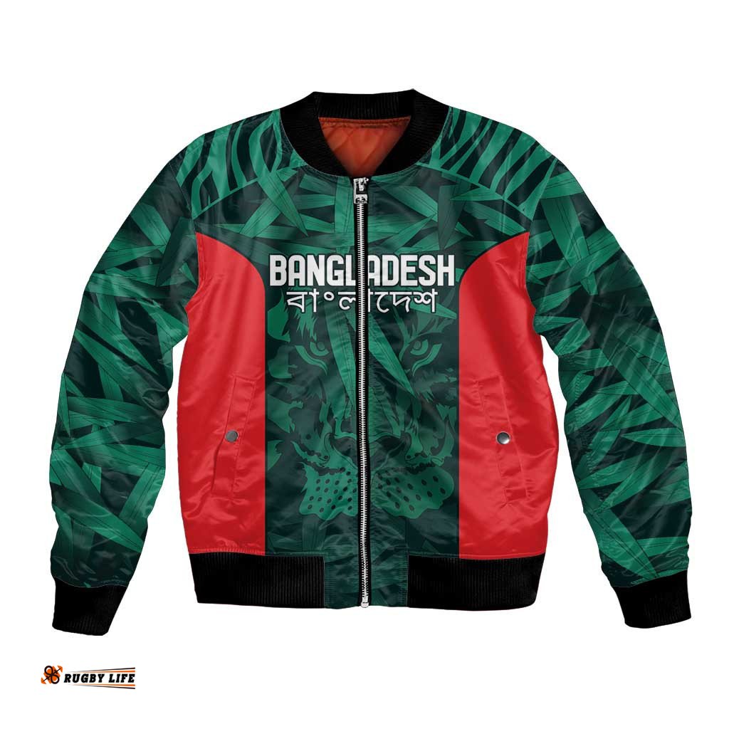 Royal Bengal Tiger Bangladesh Cricket Custom Bomber Jacket The Red and Green Version