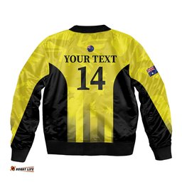 Custom Australia Cricket Bomber Jacket 2024 World Cup Go Aussie - Gold Version