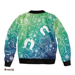 Australia Aboriginal Style Bomber Jacket World Ocean Day