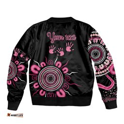 Personalised Aboriginal Ribbons Bomber Jacket Think Pink Butterfly Art Wall Clock Breast Cancer
