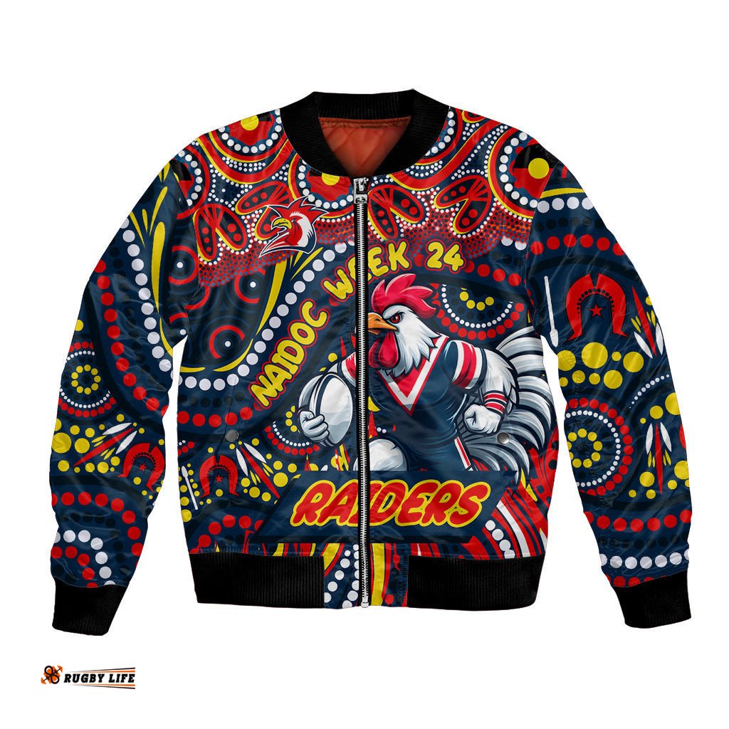 Custom Australia NAIDOC Week 2024 Bomber Jacket Sydney Roosters Mascot Keep The Fire Burning