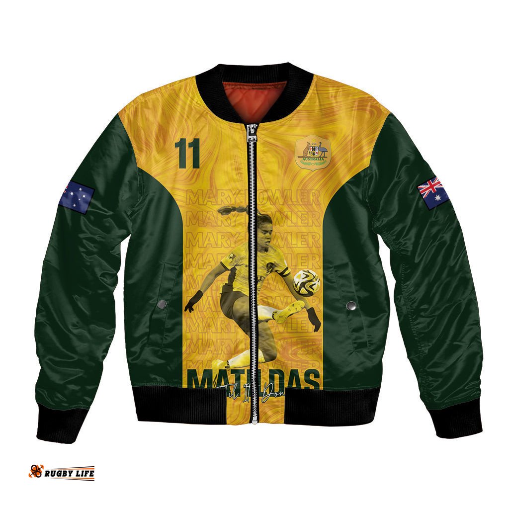Australia Soccer Bomber Jacket Fowler Matildas - Gold Marble