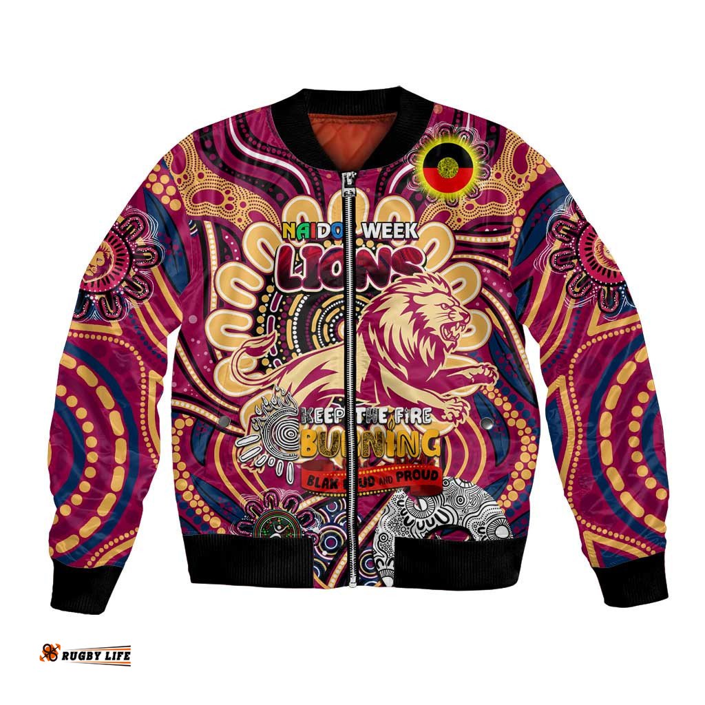 Custom Brisbane Lions NAIDOC Week 2024 Bomber Jacket Mascot Football
