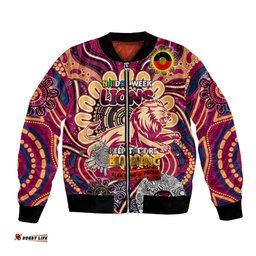 Custom Brisbane Lions NAIDOC Week 2024 Bomber Jacket Mascot Football