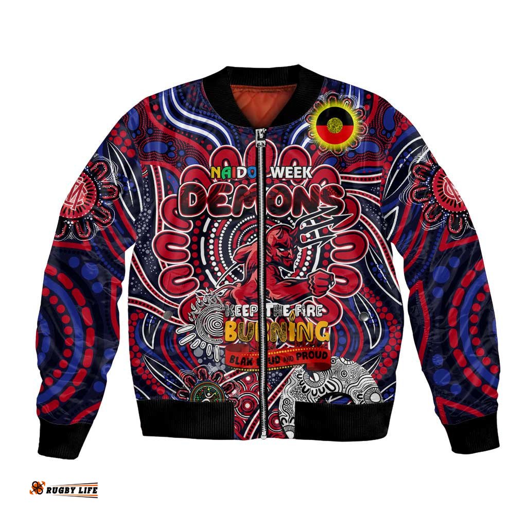 Custom Melbourne Demons NAIDOC Week 2024 Bomber Jacket Mascot Football