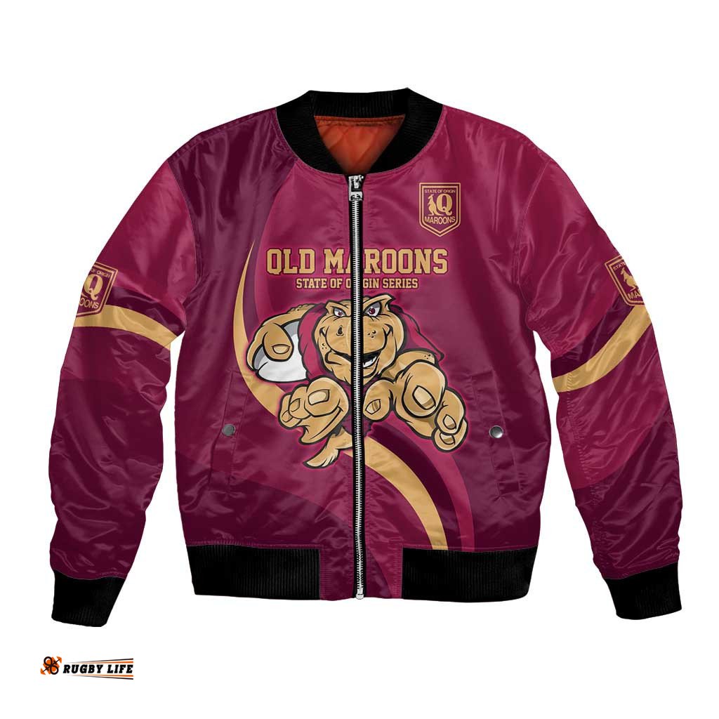 Custom QLD Maroons Cane Toad Bomber Jacket Queensland Origin No1