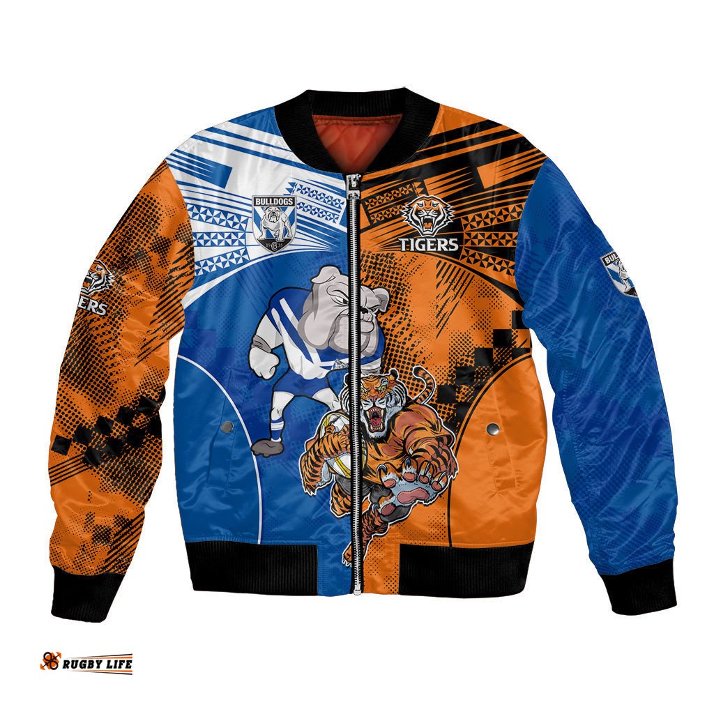 Custom Bulldogs and Tigers Bomber Jacket Rugby Mascot With Sporty Style