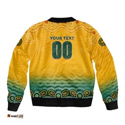 Personalised Australia Matildas Bomber Jacket Tillies Aboriginal Simple Yellow