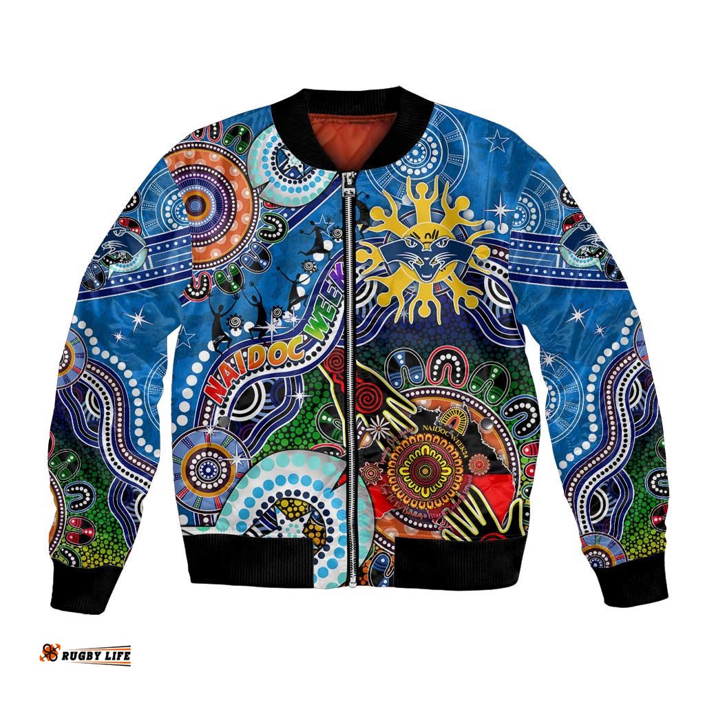 Custom NAIDOC Week 2024 Geelong Cats Bomber Jacket Australia Aboriginal Dot Painting