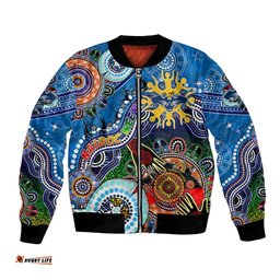 Custom NAIDOC Week 2024 Geelong Cats Bomber Jacket Australia Aboriginal Dot Painting