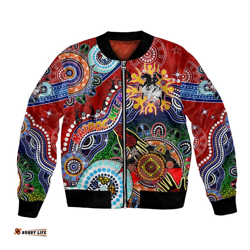 Personalised Dragons NAIDOC Week 2024 Bomber Jacket Australia Aboriginal Dot Painting