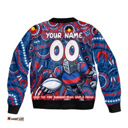Custom Australia NAIDOC Week 2024 Bomber Jacket Newcastle Knights Mascot Keep The Fire Burning