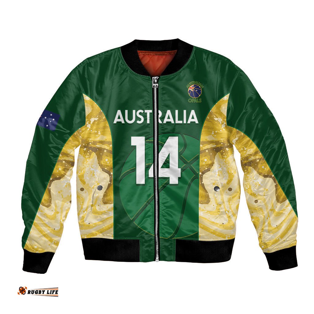 Custom Australia Basketball Bomber Jacket Go Champions Aussie Opals National Color