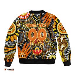 Personalised NAIDOC Week 2024 GWS Giants Bomber Jacket Australian Aboriginal Hand Painting