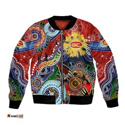 Custom NAIDOC Week 2024 Gold Coast Suns Bomber Jacket Australia Aboriginal Dot Painting