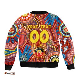 Personalised NAIDOC Week 2024 Gold Coast Suns Bomber Jacket Australian Aboriginal Hand Painting
