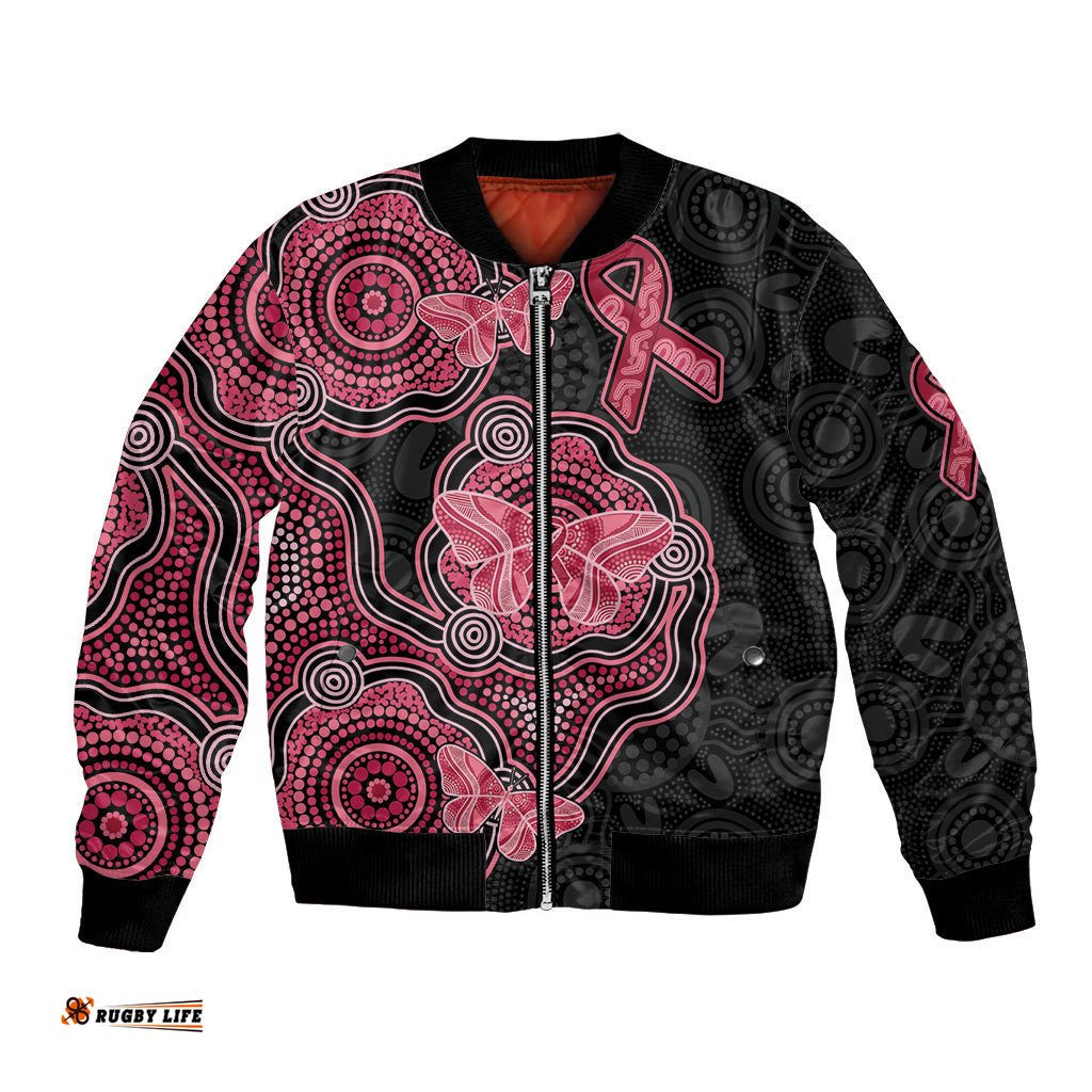 Australia Indigenous Mother's Day Bomber Jacket Aboriginal Breast Cancer Ribbon