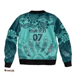 Australia Matildas Indigenous Bomber Jacket NAIDOC 2024 Turquoise Color