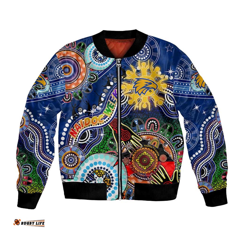 Custom NAIDOC Week 2024 West Coast Eagles Bomber Jacket Australia Aboriginal Dot Painting