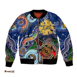 Custom NAIDOC Week 2024 West Coast Eagles Bomber Jacket Australia Aboriginal Dot Painting