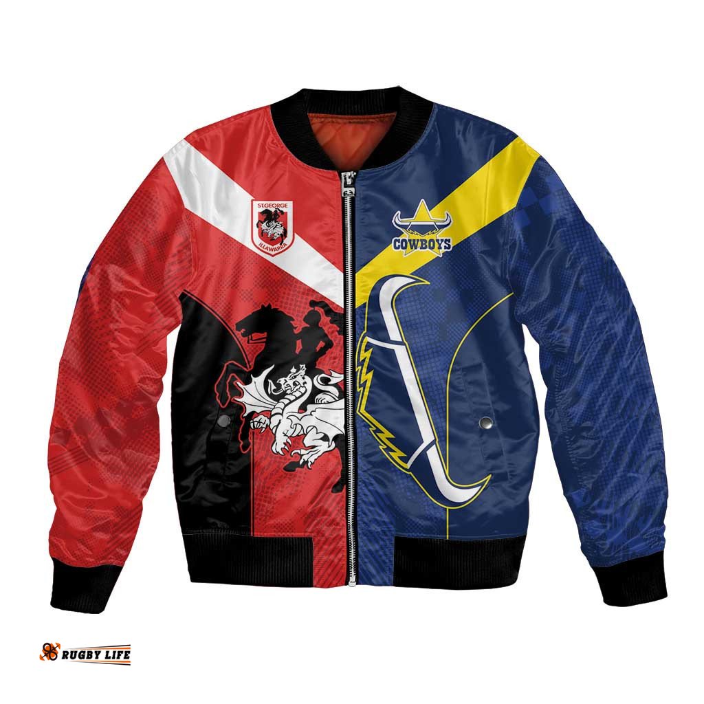 Custom Dragons-Cowboys Combine Storm-Warriors Bomber Jacket Sport Style Version 02