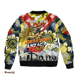 Personalised Cowboys ANZAC Day Bomber Jacket Aboriginal Rising Sun