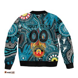 Personalised NAIDOC Week 2024 Port Adelaide Power Bomber Jacket Australian Aboriginal Hand Painting