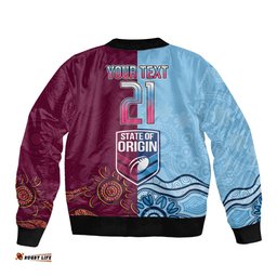Custom QLD Cane Toad and NSW Cockroach Bomber Jacket Aboriginal Inspired Together