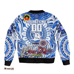 Custom North Melbourne Kangaroos NAIDOC Week 2024 Bomber Jacket Mascot Football