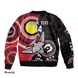 Custom AFL Essendon NAIDOC Week Bomber Jacket Keep The Fire Burning Indigenous Art