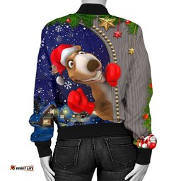 Christmas Women's Bomber Jacket - Funny Kangaroo Christmas-