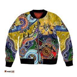 Custom NAIDOC Week 2024 Richmond Tiger Bomber Jacket Australia Aboriginal Dot Painting