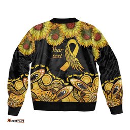 Be Bold Go Gold Aboriginal Ribbon Childhood Personalised Bomber Jacket