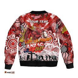 Personalised Dragons ANZAC Day Bomber Jacket Aboriginal Rising Sun